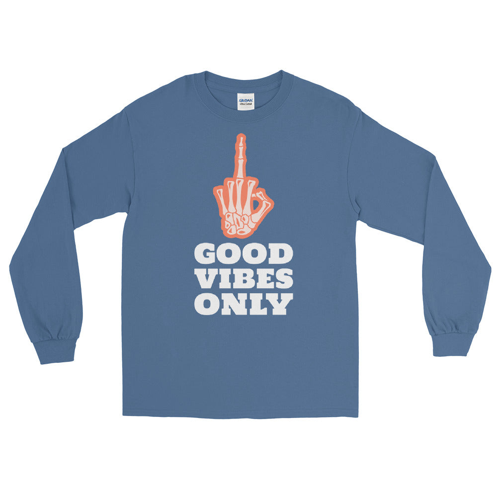 Good Vibes Only Middle Finger Long Sleeve Shirt