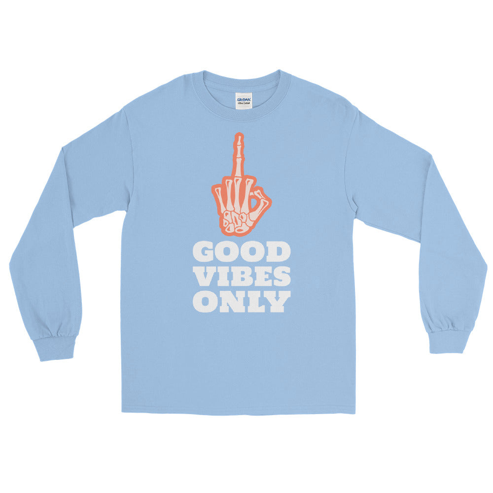 Good Vibes Only Middle Finger Long Sleeve Shirt