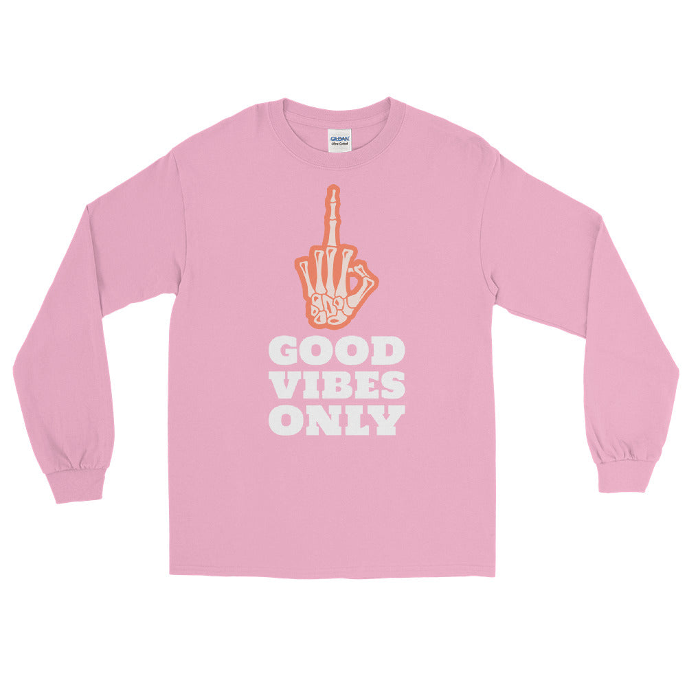 Good Vibes Only Middle Finger Long Sleeve Shirt