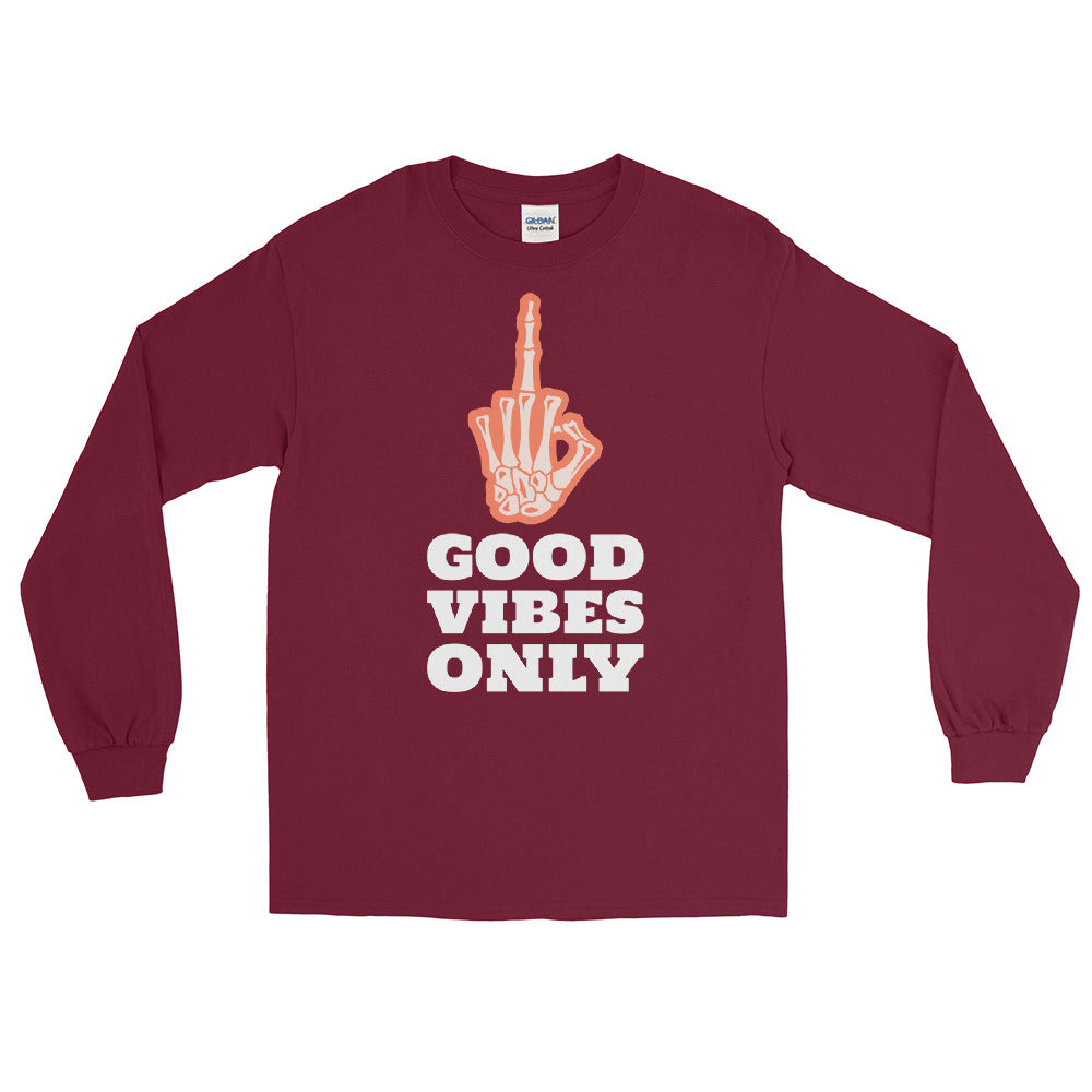 Good Vibes Only Middle Finger Long Sleeve Shirt