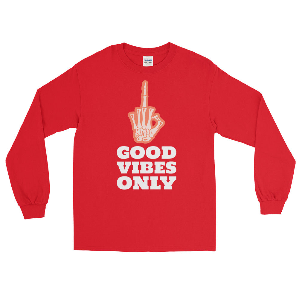 Good Vibes Only Middle Finger Long Sleeve Shirt
