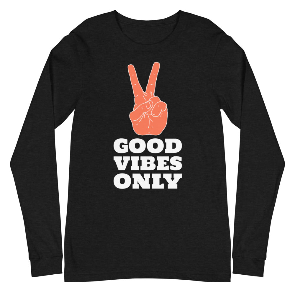 Good Vibes Only Peace Sign Long Sleeve Tee