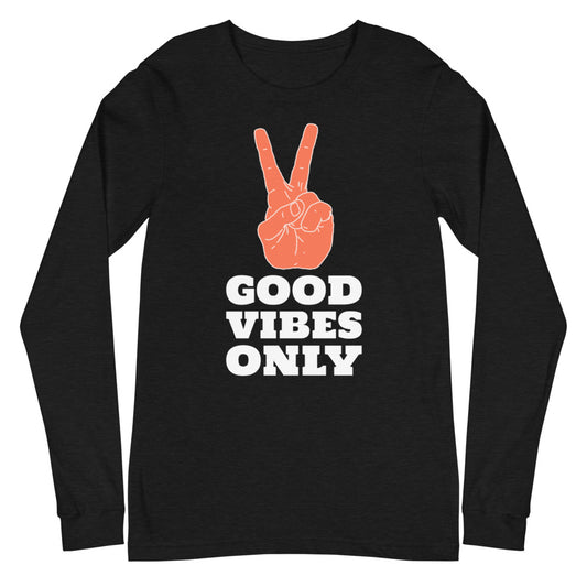 Good Vibes Only Peace Sign Long Sleeve Tee