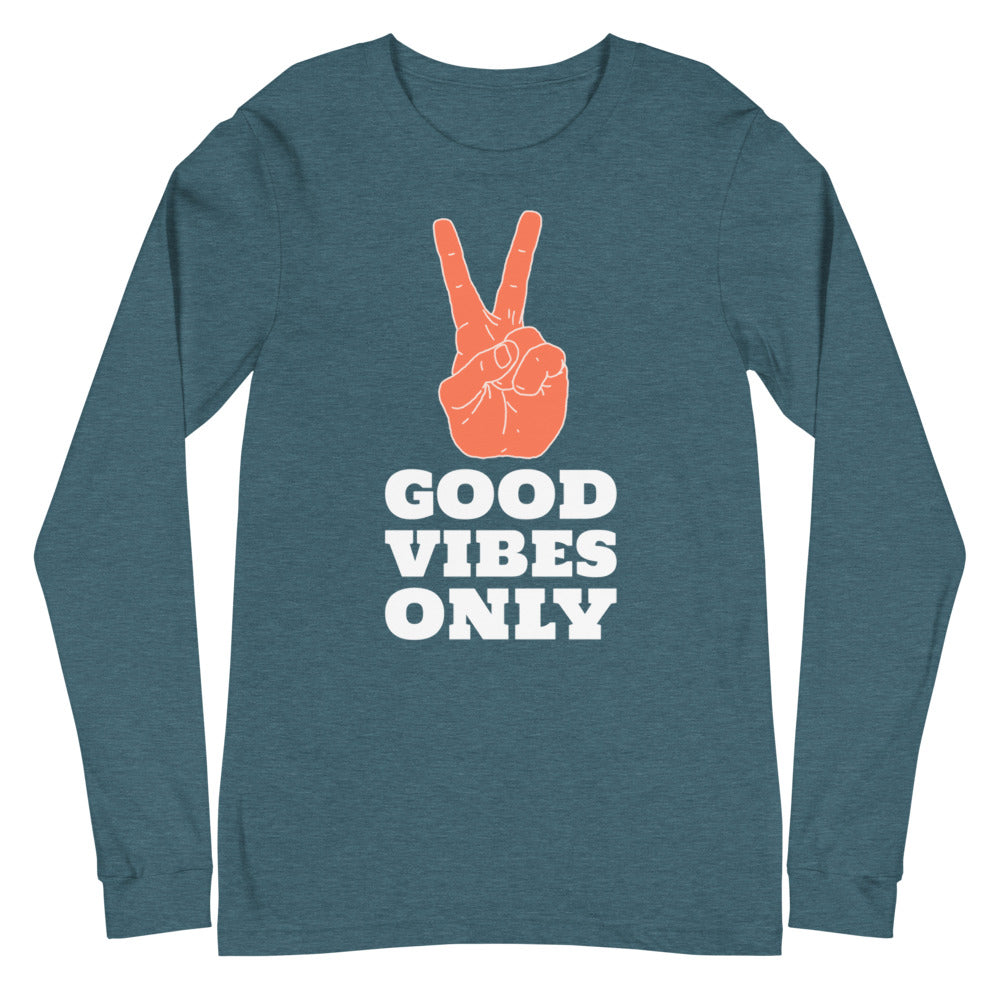 Good Vibes Only Peace Sign Long Sleeve Tee