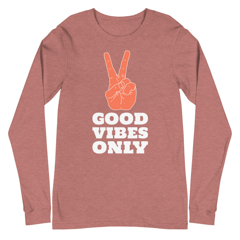 Good Vibes Only Peace Sign Long Sleeve Tee