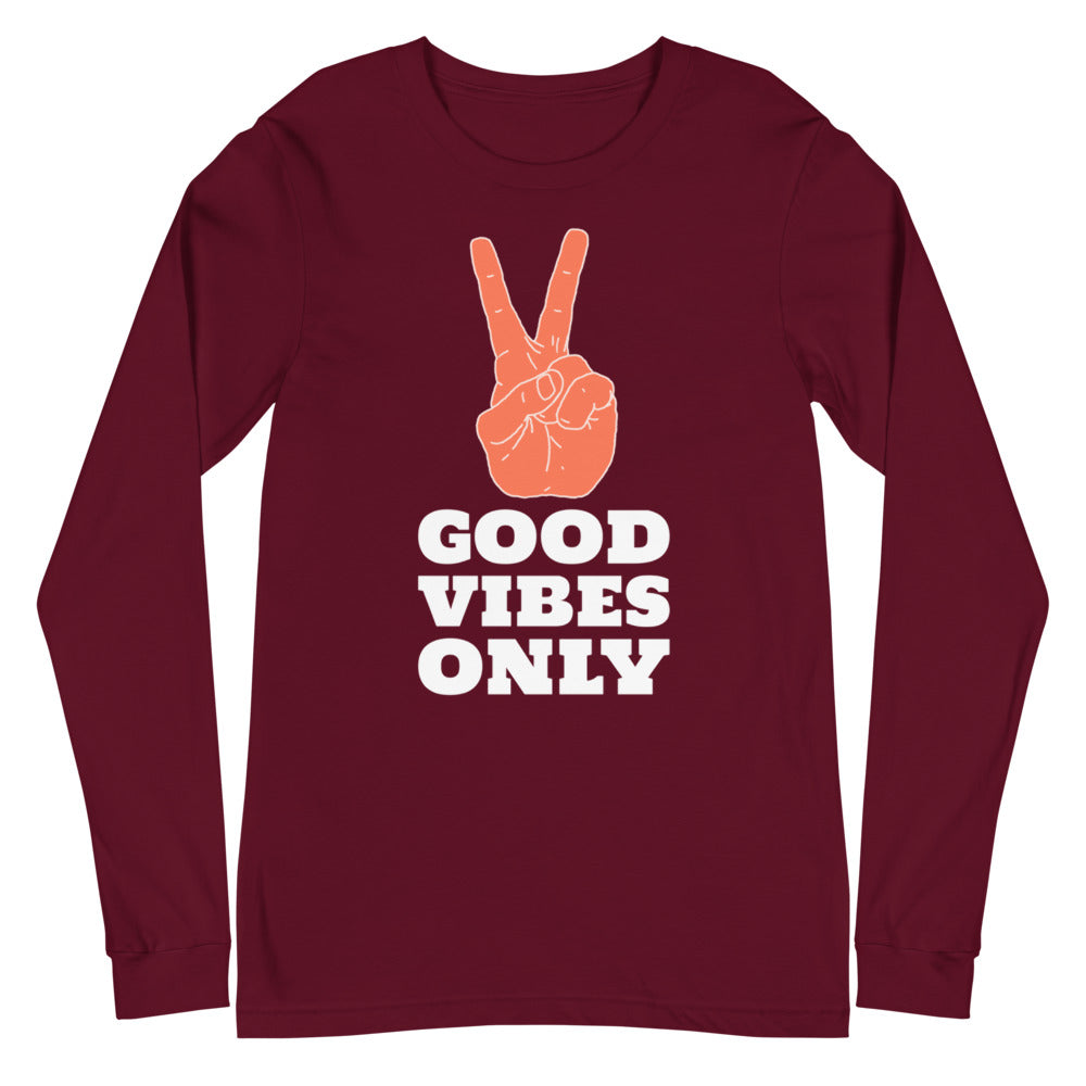 Good Vibes Only Peace Sign Long Sleeve Tee
