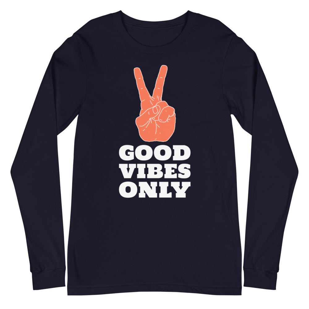 Good Vibes Only Peace Sign Long Sleeve Tee