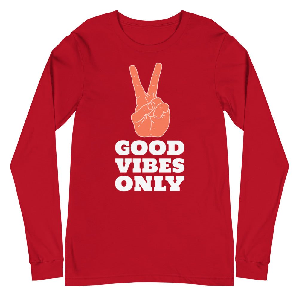 Good Vibes Only Peace Sign Long Sleeve Tee