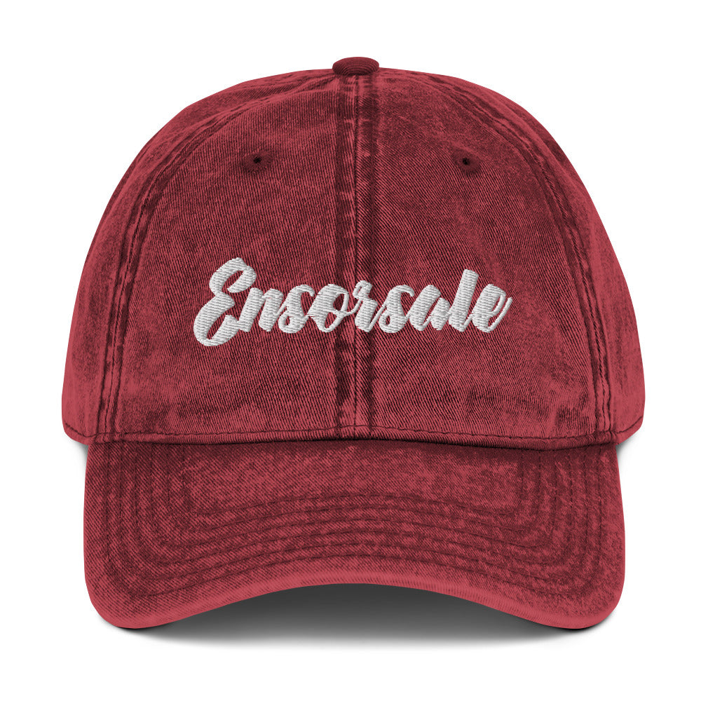 Ensorsale White Vintage Cotton Twill Cap