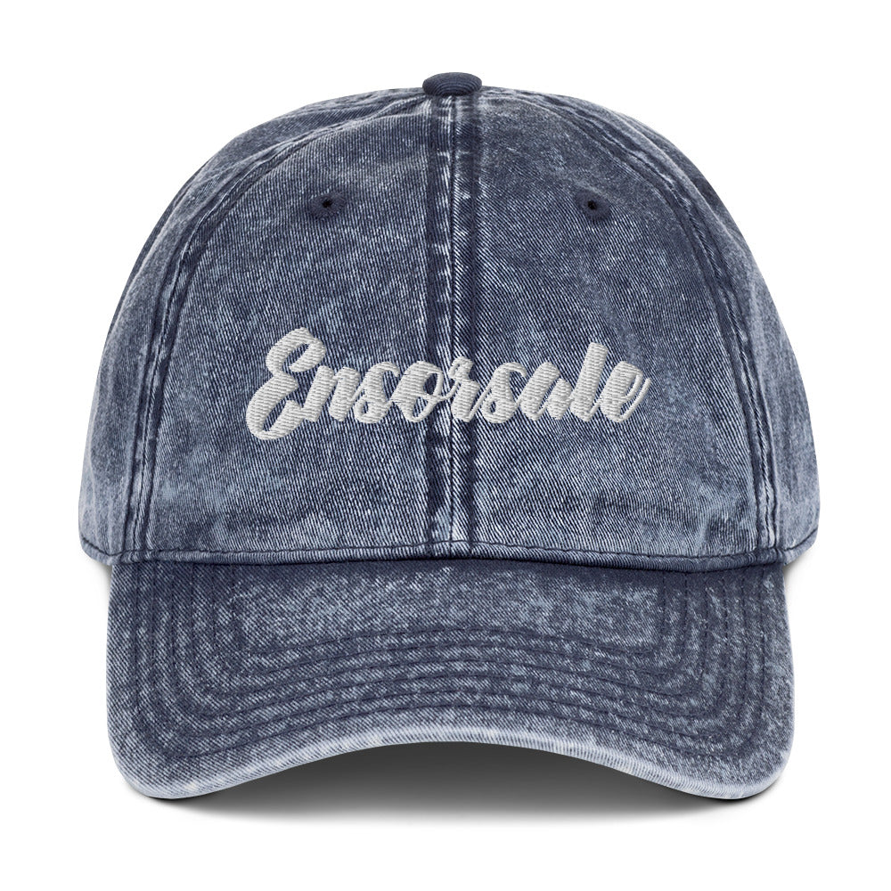 Ensorsale White Vintage Cotton Twill Cap