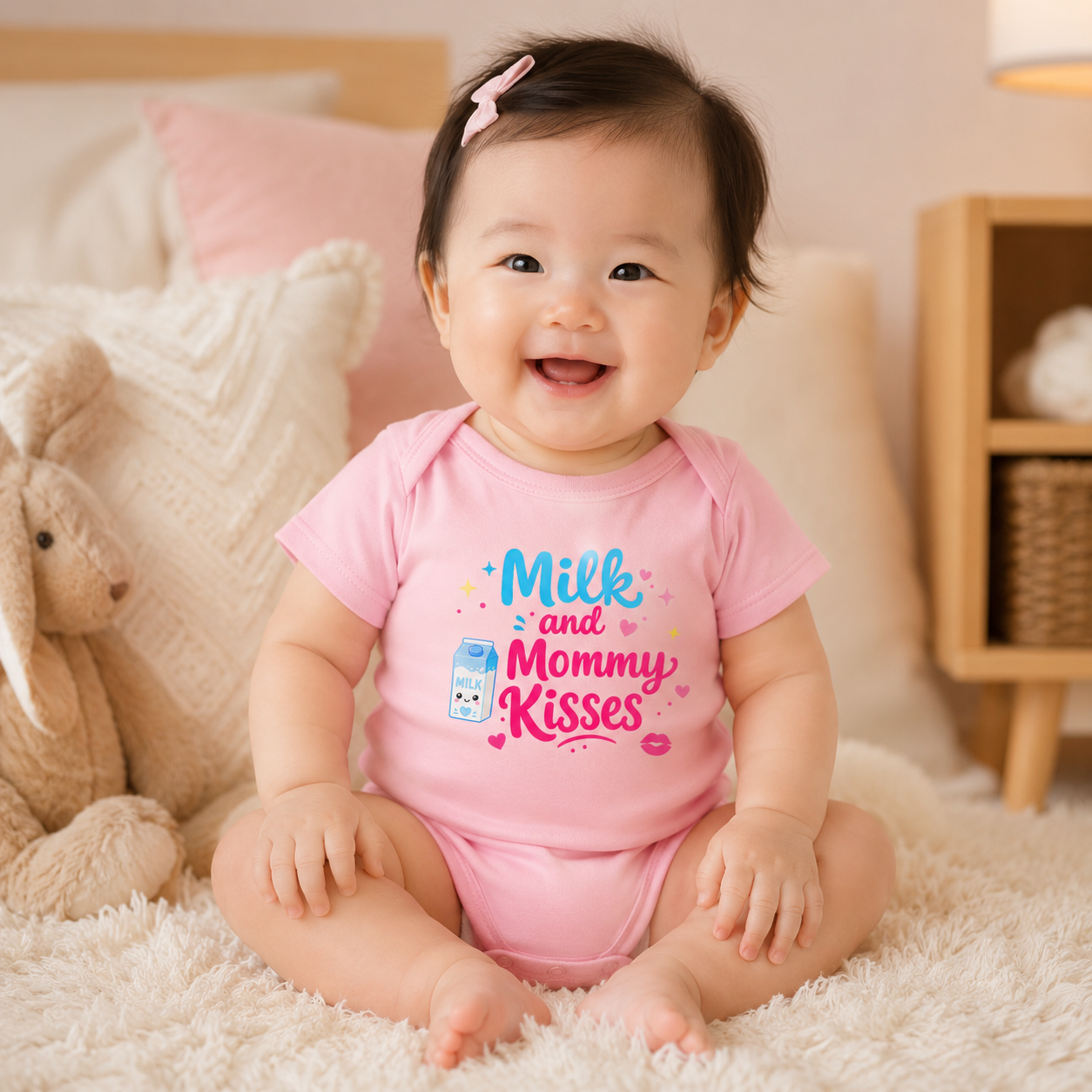Milk and Mommy Kisses Baby Onesie