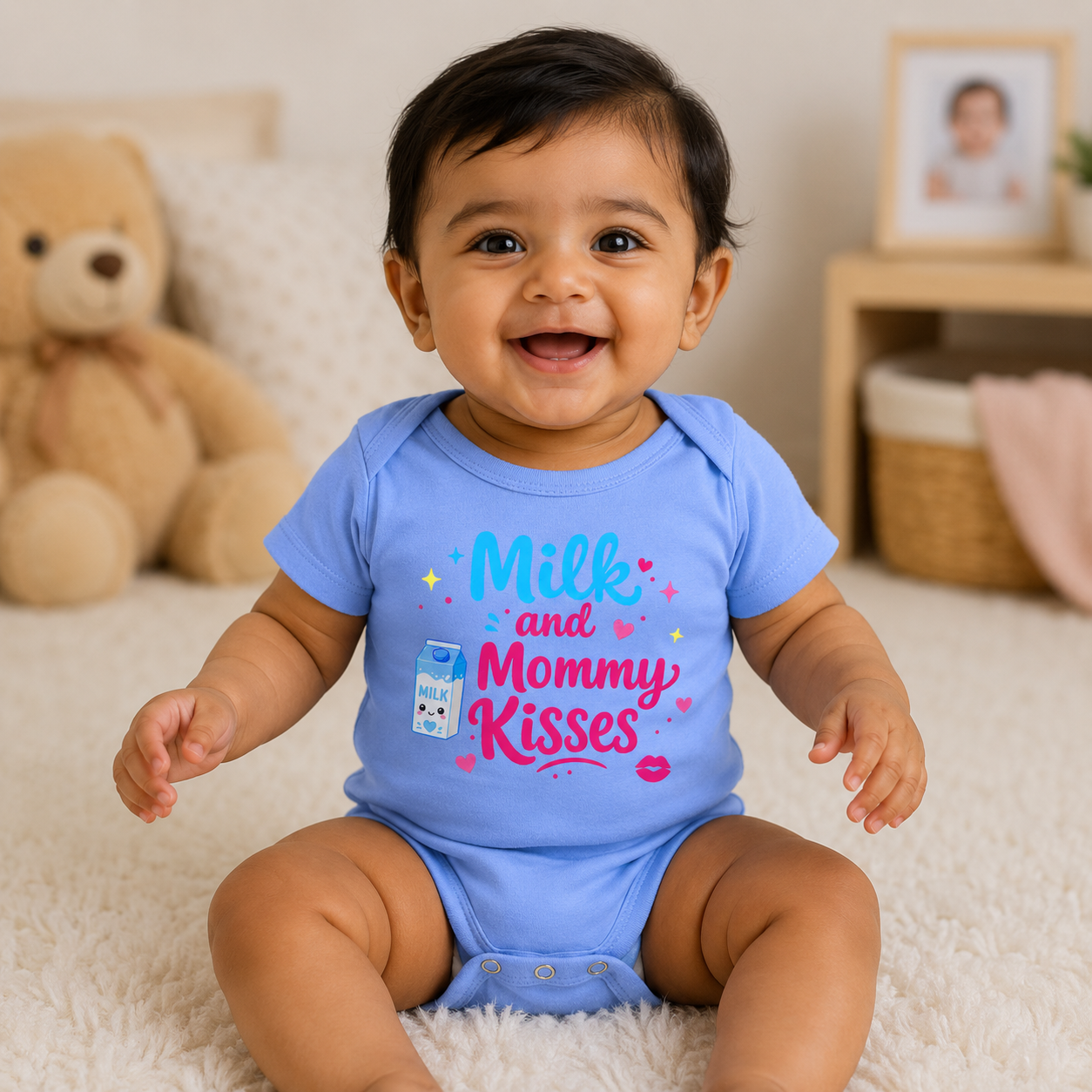 Milk and Mommy Kisses Baby Onesie