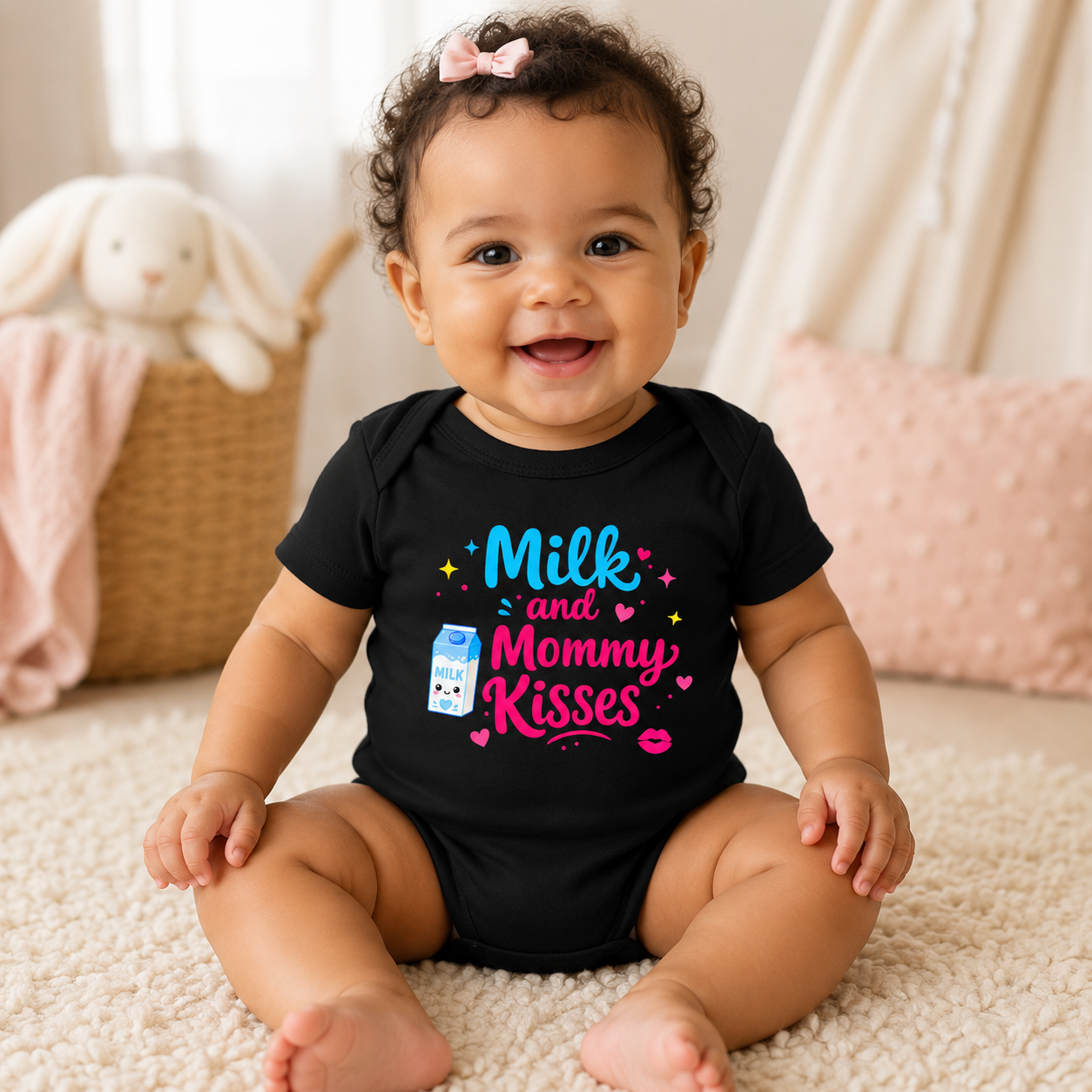 Milk and Mommy Kisses Baby Onesie