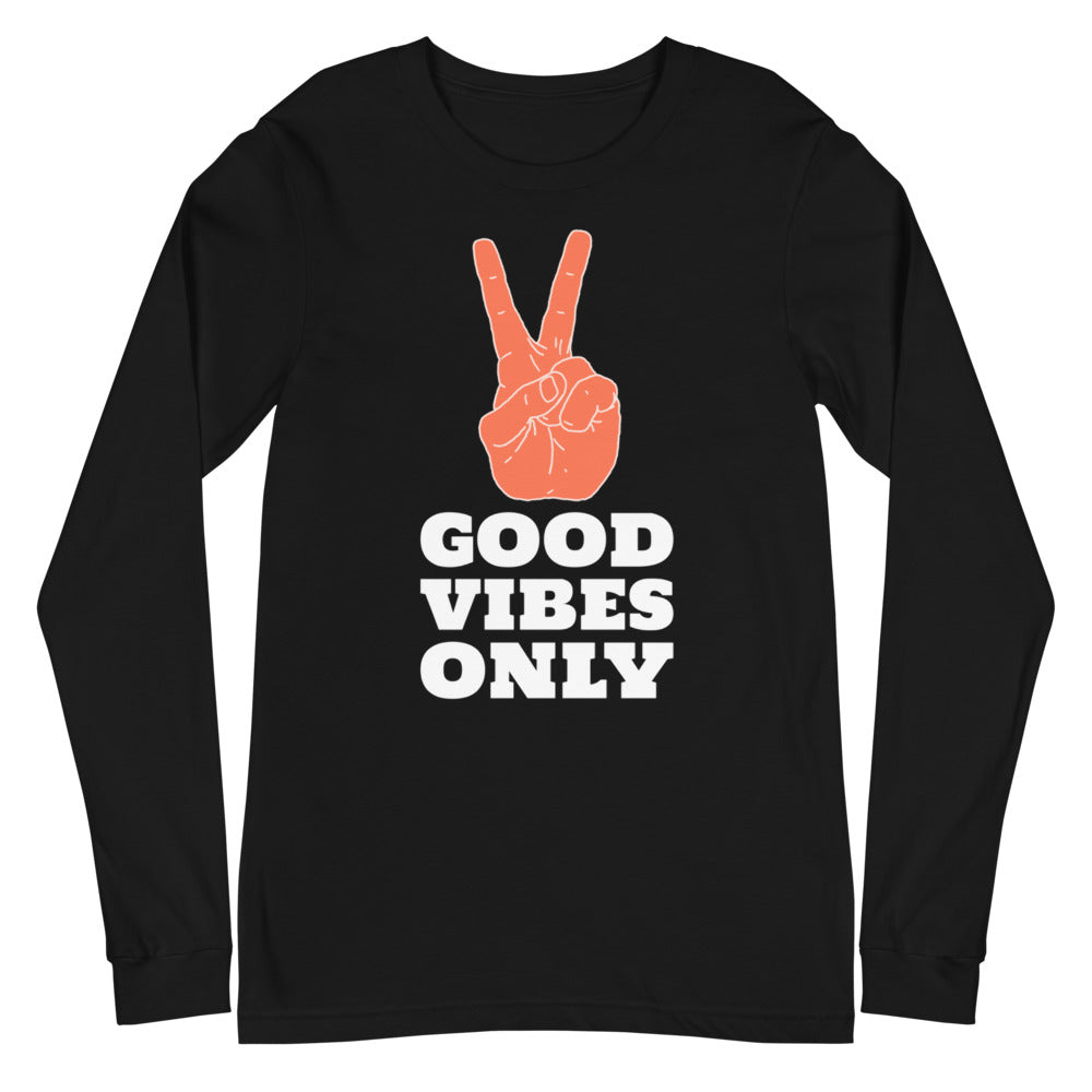 Good Vibes Only Peace Sign Long Sleeve Tee