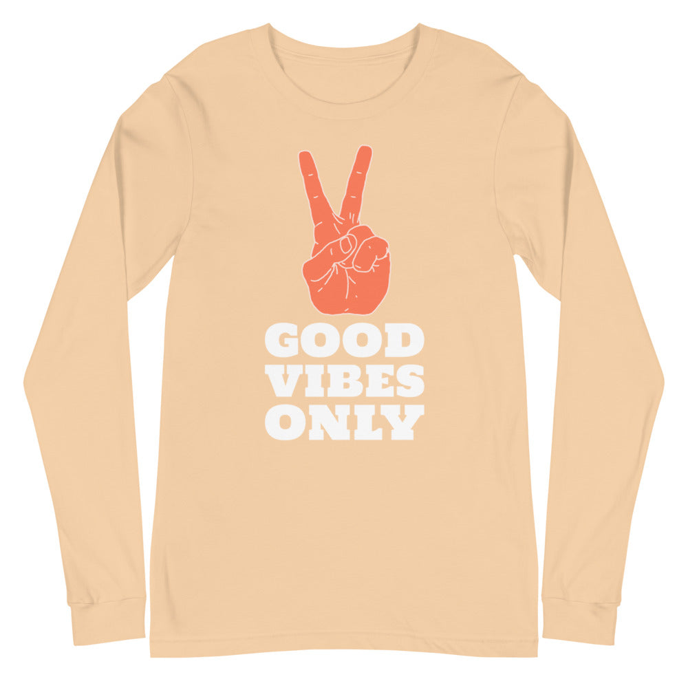 Good Vibes Only Peace Sign Long Sleeve Tee